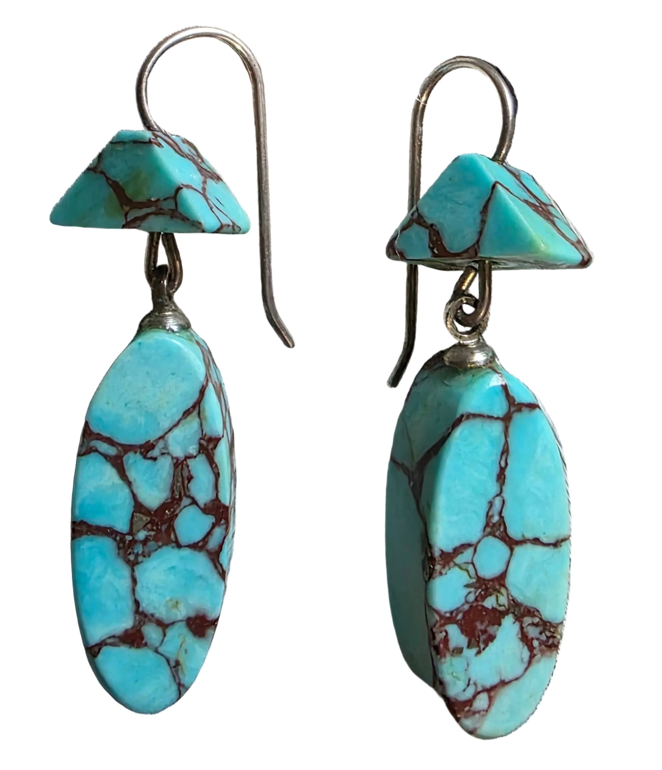 Turquoise Feather Earrings