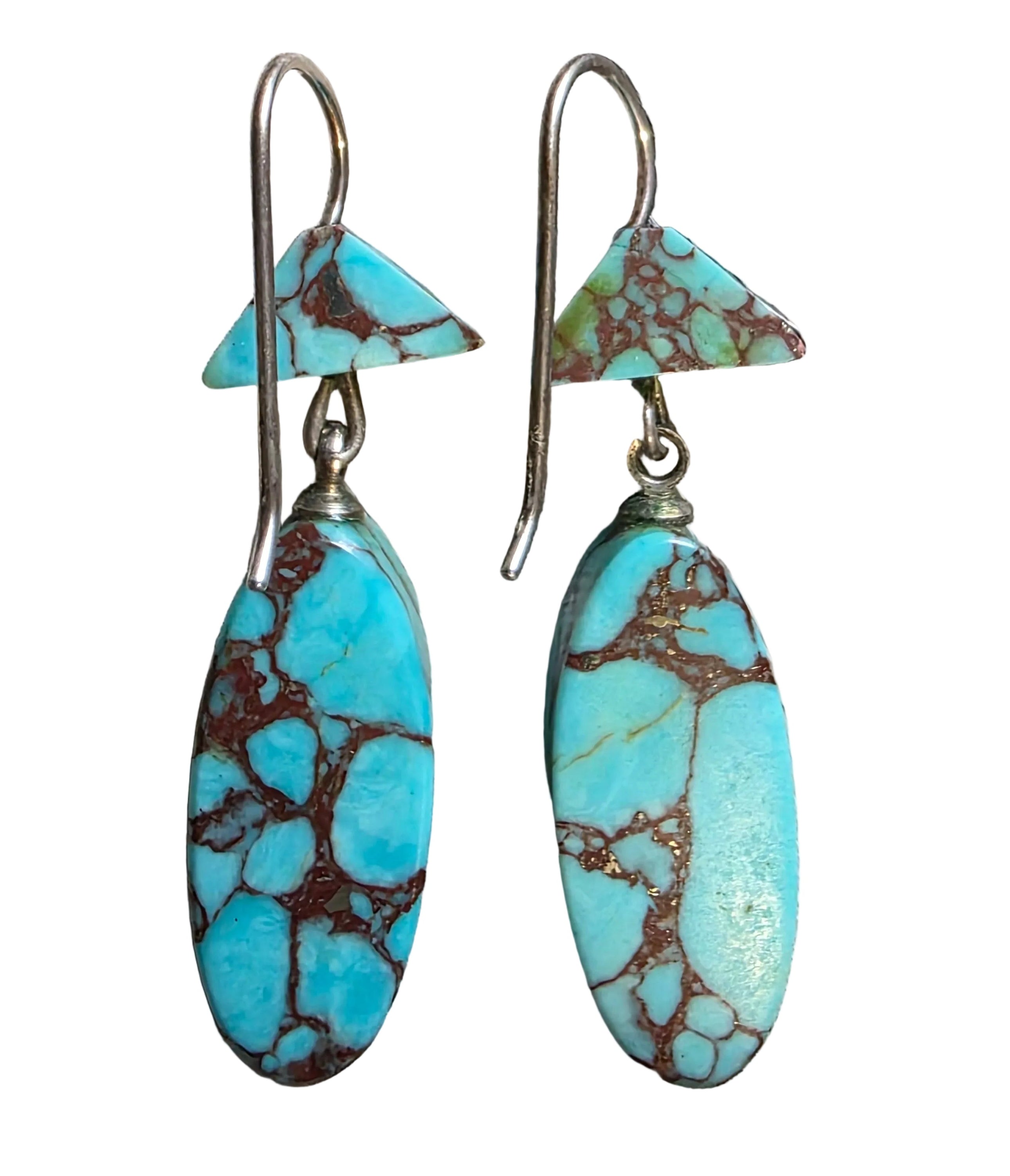 Turquoise Feather Earrings